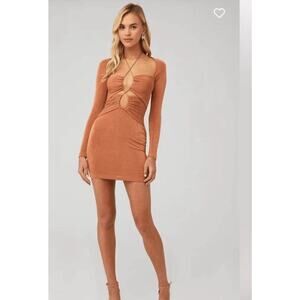 significant other jean mock neck mesh dress Significant Other Jean Mock-Neck Mesh Dress
